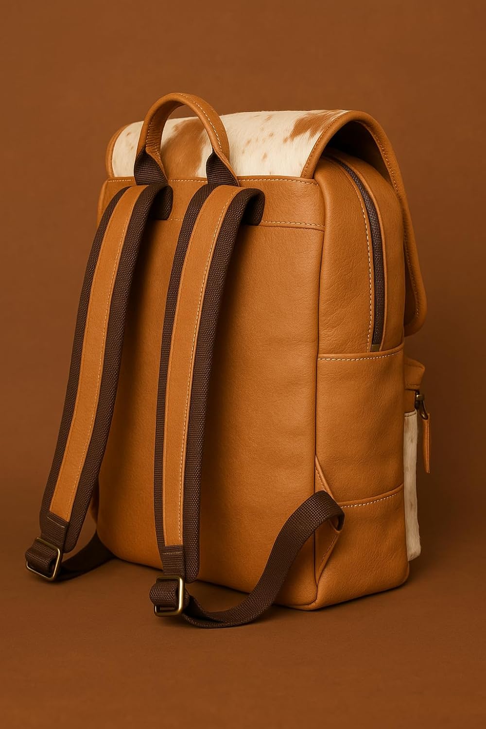 Full-Grain Cowhide Leather Laptop Backpack