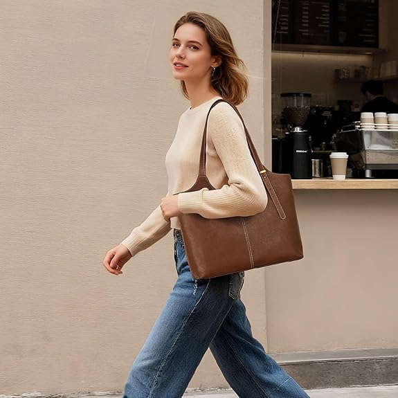 Leather Tote Bags for Women, Real Leather Shoulder Handbags