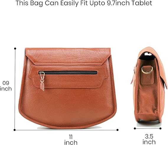 Handmade Leather Womens Flapover Crossbody Purse