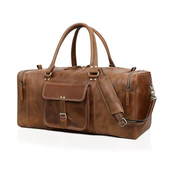 Leather Duffel Bag for Men & Women