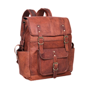 Brown Leather Large Vintage Laptop Backpack